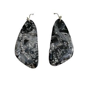 Handmade Bell Shaped Earrings Black & Silver